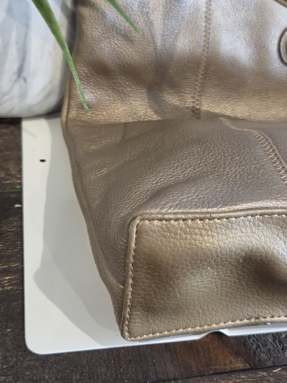 The Sak Metallic Gold Leather Tote Bag - Picture 6 of 16